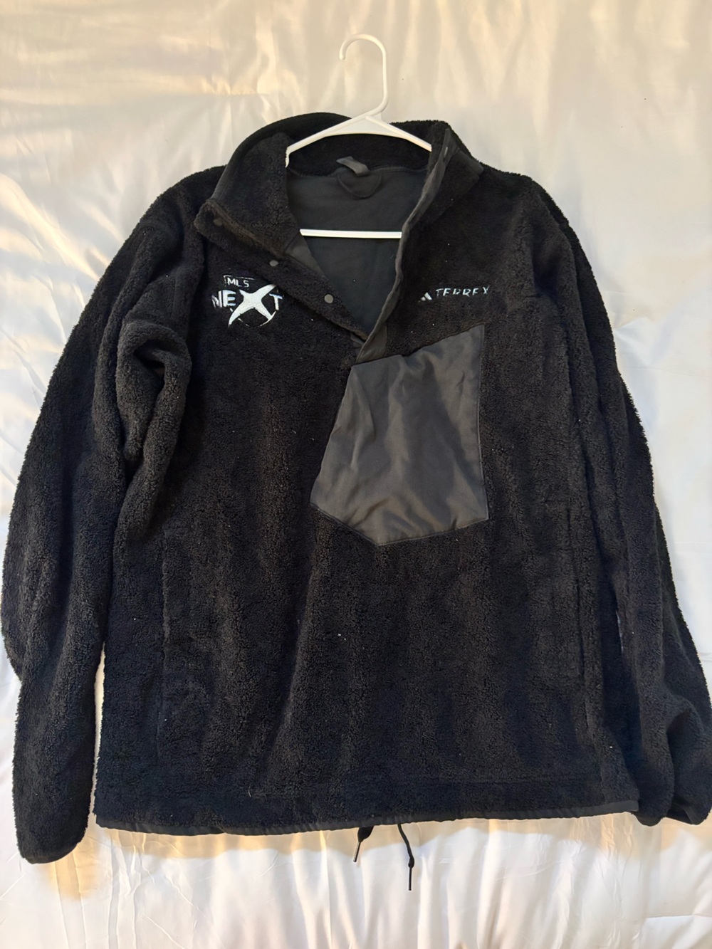 adidas Men's Black Terry Fleece Shirt Jacket